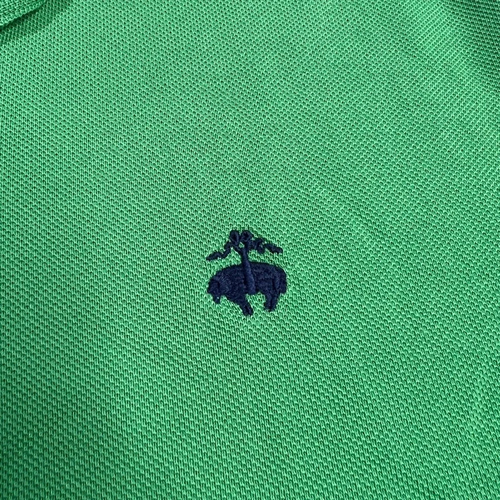 Brooks Brothers Men's Medium Green Performance Polo Shirt Original Fit Cotton